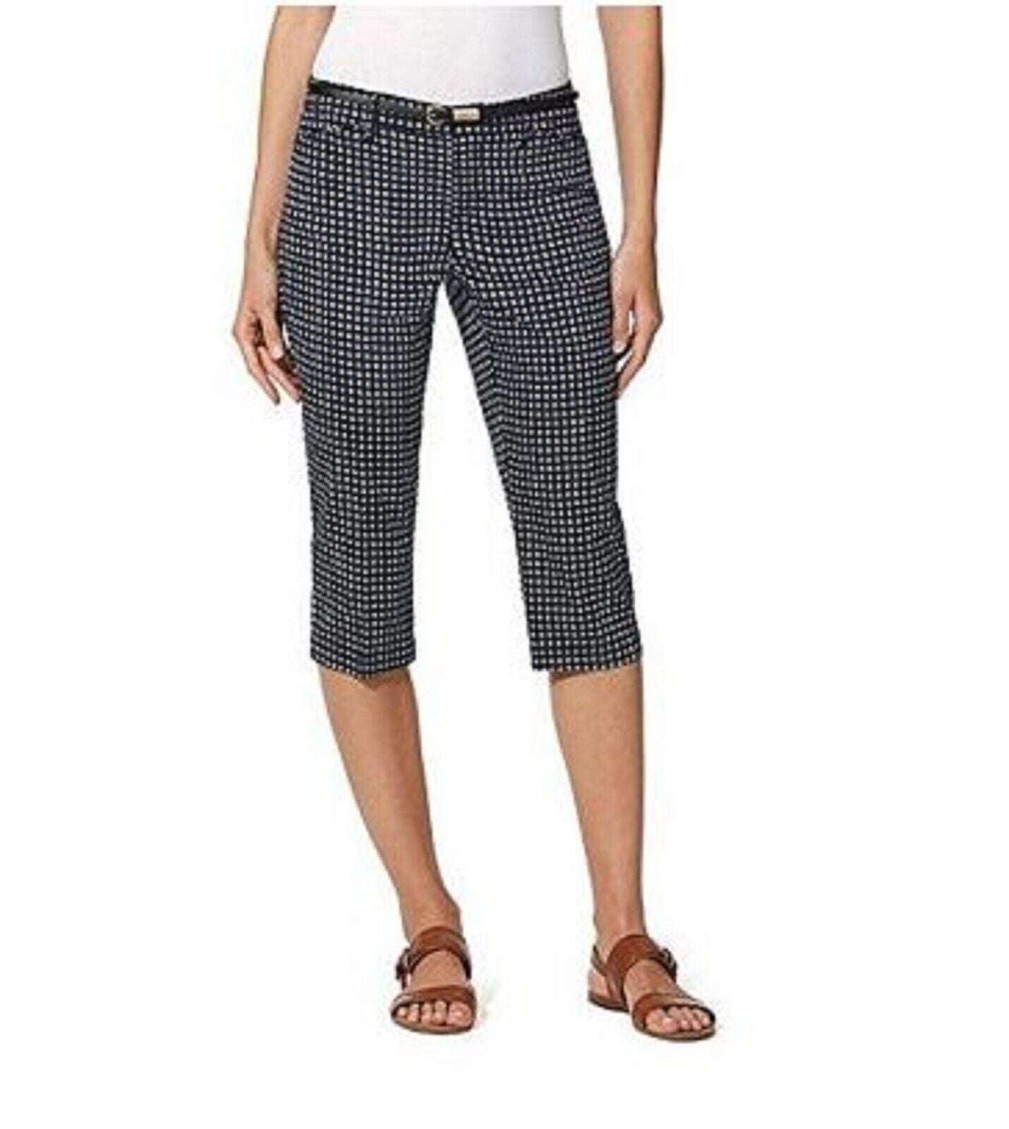 Gloria Vanderbilt Ladies' Anita Belted Capri pant, MIDNIGHT Affair, 6